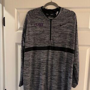 Nike Heathered Gray and Black Quarter-Zip Top